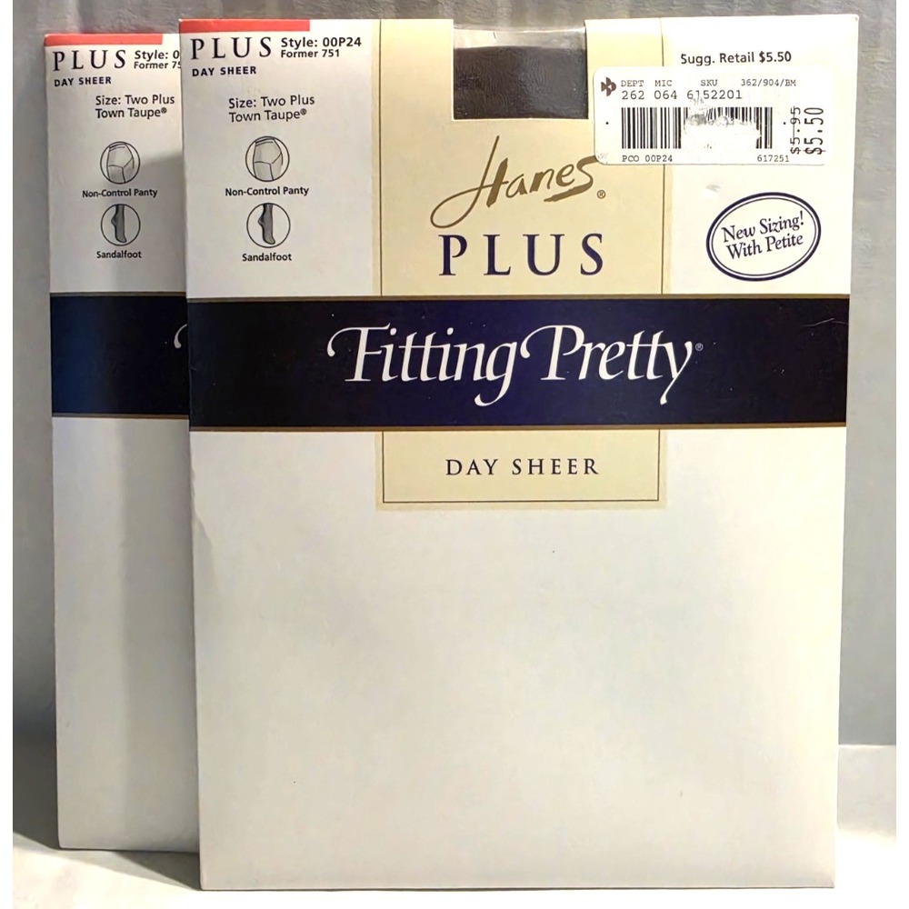 Hanes Plus Fitting Pretty Day Sheer Two plus 2+ Town Taupe (2)